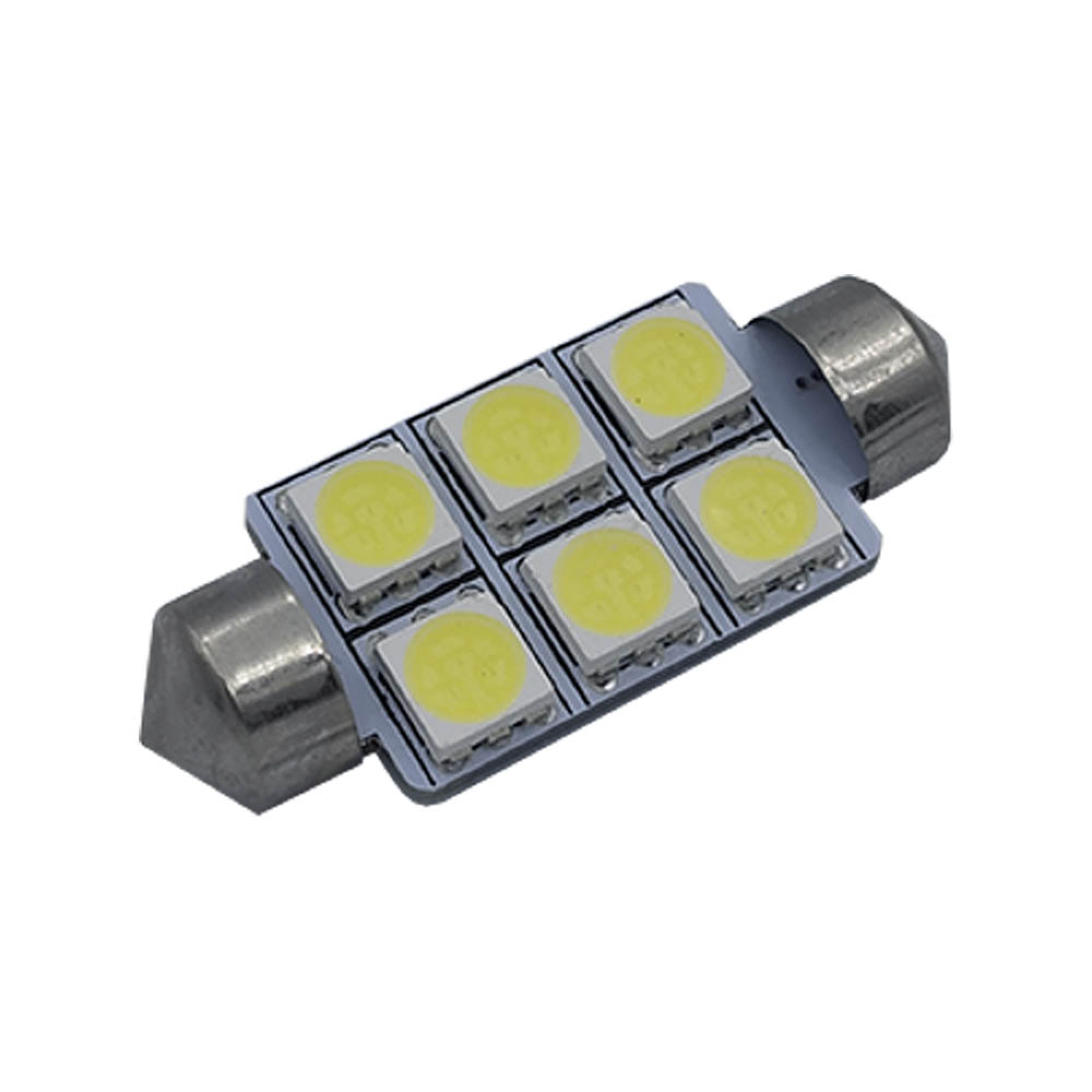Лампа LED софітна SV8.5; 1W; 12V; 6 - діодів; D-14 mm; L-36mm. (уп. 50 шт)